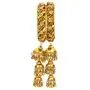 Efulgenz Boho Vintage Antique Gypsy Tribal Indian Oxidized Gold Plated Bell Jhumki Charm Bracelet Bangle Set Jewelry