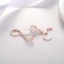 FEELDAN 14K Gold Plated Created White Opal Teardrop Lever-Back Dangle Earrings
