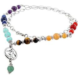 Nupuyai Chakra Necklace for Unisex, Energy Charms Healing Stone Pendant with Chain 23.5'' Adjustable