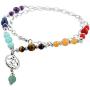 Nupuyai Chakra Necklace for Unisex, Energy Charms Healing Stone Pendant with Chain 23.5'' Adjustable