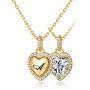 KissYan Tiny Heart Initial Necklace, 14K Gold Plated Cubic Zirconia Dainty Letter Double-Sided Pendant Necklace Alphabet A-Z Fashion Jewelry Gift for Women Girls