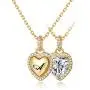 KissYan Tiny Heart Initial Necklace, 14K Gold Plated Cubic Zirconia Dainty Letter Double-Sided Pendant Necklace Alphabet A-Z Fashion Jewelry Gift for Women Girls
