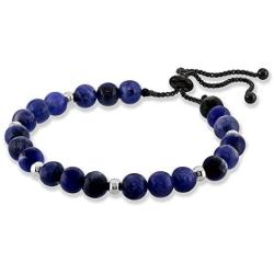 Believe London Sodalite Bracelet with Jewelry Bag & Meaning Card | Strong Elastic | Precious Natural Stones Crystal Healing Gemstone