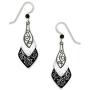 Adajio By Sienna Sky Lake Black Gray 3 part Necktie Silver-tone Overlay Earrings 7374