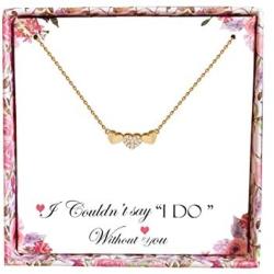 CONCISE ROYAL Plated 14k Gold Rose Gold Bridesmaid Necklace Set of 3 4 6,Dainty 3 Heart Pendant Necklace Set,Gifts for Best Friend,Sisters