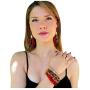 Traditional African Jewelry Set Ankara Necklaces with Matching Earrings for Women