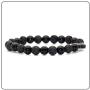 Fusamk Fashion Yoga Natural Stone Bracelet Religious Cross Beads Link Bracelet.7.5'' Wrist