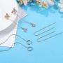Florideco 6 pairs Threader Earrings for Women Lightweight Moon Star Colorful Droplet Cuff Ear Line Dangle Drop Earrings Butterfly Tassel Long Chain Drop Earrings Set Minimalist Jewelry