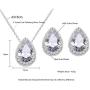 SYLVAWOLVES White Water Drop Jewelry Sets Fashion Teardrop Cubic Zirconia Jewelry for Women Bridesmaids Engagement
