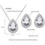 SYLVAWOLVES White Water Drop Jewelry Sets Fashion Teardrop Cubic Zirconia Jewelry for Women Bridesmaids Engagement