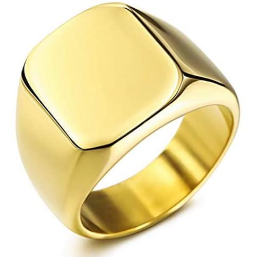 INBLUE Personalized Signet Ring Engraving Color Picture/Black Picture/Blank Custom Photo for Men Boys Women Girls Memorial Stainless Steel Jewelry Bundle with Ring Size Adjusters