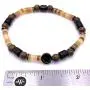 Mens Shell and Wood Mala Beads Stretch Bracelet Handcrafted in USA - Golden Brown Mens Shell and Wood Mala Beads Stretch Bracelet Handcrafted in USA - Golden Brown