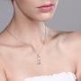 Gem Stone King 925 Sterling Silver Genuine Diamond Dust Hourglass Pendant Necklace (0.50 Ct, With 18 Inch Chain)