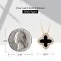 AMIREUX Four Leaf Clover Necklaces for Women - Good Luck - Pendant Necklace - Rose Gold Plated Cubic Zirconia - Black/Red Agate/Green