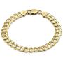Amberta Plated on 925 Sterling Silver Bracelet - Various Styles - 8 mm Thick - Flat Cuban Curb Chain for Men - Length 8 Inch