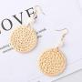 KINIVA Woven Rattan Earrings Dangle Drop With Bead for Women Teen Girls