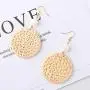 KINIVA Woven Rattan Earrings Dangle Drop With Bead for Women Teen Girls