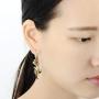 Santuzza 925 Sterling Silver Gold Fish Drop Dangling Earrings Fashion Jewelry