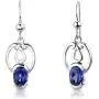 Peora Created Blue Sapphire Earrings Pendant Necklace Jewelry Set in Sterling Silver, Dainty Design, Oval Shape, 2.25 Carats total, with 18 inch Chain Peora Created Blue Sapphire Earrings Pendant Necklace Jewelry Set in Sterling Silver, Dainty Design, Oval Shape, 2.25 Carats total, with 18 inch Chain