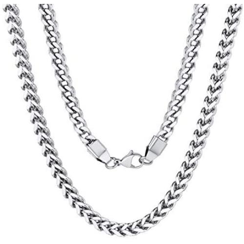 ChainsPro 3/4.5/6/7MM Flat Franco Cuban Link Chain, 18/22/26/28/30/32 inches,Black/18K Gold Plated/Rose Gold Color(Send Gift Box)