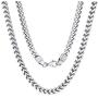 ChainsPro 3/4.5/6/7MM Flat Franco Cuban Link Chain, 18/22/26/28/30/32 inches,Black/18K Gold Plated/Rose Gold Color(Send Gift Box)