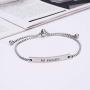 Mas&Yas Inspirational Mantra Message Engraved -No Excuses- Adjustable Cuff Bracelet, Motivation Jewelry Gifts for your friends