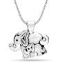 LeCalla Sterling Silver Jewelry Elephant Charm Pendant with Chain for Women