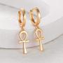 MYEARS Women Gold Huggie Hoop Earrings Clam Shell Hollow Star Cross Lightning Lock Spike Dangle Drop 14K Gold Filled Tiny Boho Beach Simple Delicate Handmade Hypoallergenic Jewelry Gift