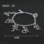 YouU The Mortal Instruments City of Bones Inspired Angelic Power Rune Symbols Bracelet and Necklace Set with Jewelry Box-Silver