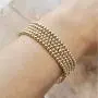 Gold Bead Bracelet for Women,14K Gold Plated Bead Ball Bracelet Stretchable Elastic Bracelet