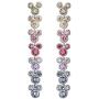 Disney Mickey Mouse Sterling Silver Cubic Zirconia Dangle Earrings, 1.5''