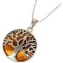 Nupuyai Tree of Life Stone Pendant Necklace for Unisex, Pendants with Chain 19.5'' Chakra Jewelry
