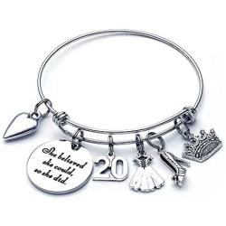 M MOOHAM Birthday Gifts for Women Girls Bracelet - Expandable Charm Bracelets 10th 20th 30th 40th 50th 60th 70th 80th 90th Birthday Gift for Friend, Mom, Daughter, Wife, Grandma Jewelry Present