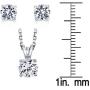 SERAFINA ❤️ Women’s Earrings and Pendant Necklace Set | White Sapphire Earrings and Necklace | 925 Sterling Silver | Elegant Silver Pendant and Stud Earring Set for Her