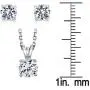 SERAFINA ❤️ Women’s Earrings and Pendant Necklace Set | White Sapphire Earrings and Necklace | 925 Sterling Silver | Elegant Silver Pendant and Stud Earring Set for Her
