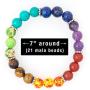 7 Chakra Healing Bracelet with Real Stones, Volcanic Lava, Mala Meditation Bracelet - Mens and Womens Jewelry - Wrap, Stretch, Charm Bracelets - Protection, Energy, Healing