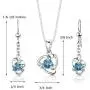 Swiss Blue Topaz Pendant Earrings Necklace Set Sterling Silver 2.50 Carats Swiss Blue Topaz Pendant Earrings Necklace Set Sterling Silver 2.50 Carats