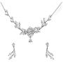 Faship Gorgeous CZ Crystal Floral Necklace Earrings Set