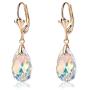 Swarovski Crystal Teardrop Leverback Dangle Earrings for Women Fashion 14K Gold Plated Hypoallergenic Jewelry