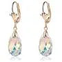 Swarovski Crystal Teardrop Leverback Dangle Earrings for Women Fashion 14K Gold Plated Hypoallergenic Jewelry