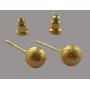 Yves Renaud 6mm Sparkling Gold Plated Frosted Round Ball Stud Earrings - Hypoallergenic Fashion Jewelry for Men, Women, Girls, Teens