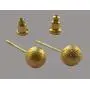 Yves Renaud 6mm Sparkling Gold Plated Frosted Round Ball Stud Earrings - Hypoallergenic Fashion Jewelry for Men, Women, Girls, Teens