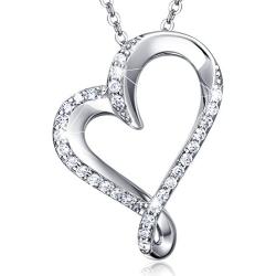 Women 925 Sterling Silver Infinity Heart Necklace Billie Bijoux Endlessness Love Platinum Plated Diamond Pendant Women Gift for Valentines Day Mothers Day