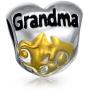 Personalize Heart Shape Floral Scroll Daughter Grandmother God Mother Charm Bead For Bracelet For Women Two Tone 14K Gold Plated .925 Sterling Silver