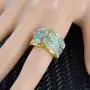 N-A Lucky Flower Tree Rings Gold Pink Opal Green Enamel Wide Ring for Woman Party Crystal Vintage Jewelry N-A Lucky Flower Tree Rings Gold Pink Opal Green Enamel Wide Ring for Woman Party Crystal Vintage Jewelry