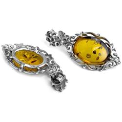 Ian and Valery.Co Amber Sterling Silver Drop Earrings