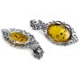 Ian and Valery.Co Amber Sterling Silver Drop Earrings