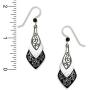 Adajio By Sienna Sky Lake Black Gray 3 part Necktie Silver-tone Overlay Earrings 7374