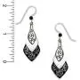 Adajio By Sienna Sky Lake Black Gray 3 part Necktie Silver-tone Overlay Earrings 7374 Adajio By Sienna Sky Lake Black Gray 3 part Necktie Silver-tone Overlay Earrings 7374