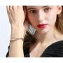 Allure Leather buckle titanium steel plated 18k rose gold bracelet female spring opening couple gift hand ornament